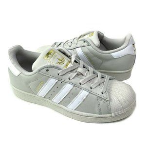 adidas Originals Boys J Superstar Shoe (Talc/White/Gold Size 5.5 JR) CG2943 NWOB